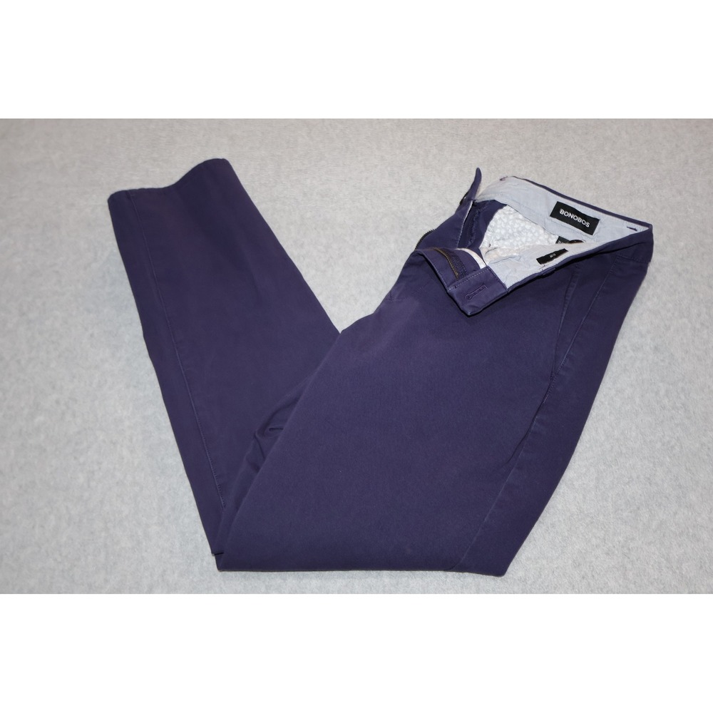 Bonobos Chino Pants Mens 31x29 Purple Slim Fit Stretch Cotton Blend FLAT